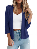 LOMON Shrug Cardigan for Women 3/4 Sleeve Casual Openwork Knit Sweater Tops Spring