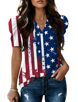LOMON Spring Summer Tops for Women 2026 V Neck Puff Short Sleeve Tops Fashion Trendy Work Blouses Dressy Casual S-XXL