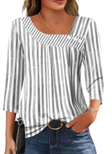LOMON Womens 3/4 Length Sleeve T Shirts Asymmetrical Neck Tops Business Blouses for Women Fashion 2026