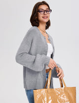 LOMON Cardigan for Women Lantern Long Sleeve Button Down Sweater Oversized Open Front Cardigan Sweaters Coats