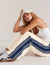 LOMON Pants for Women Wide Leg Side Striped Pants Drawstring Baggy Palazzo Work Trousers with Pockets