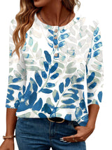 LOMON 3/4 Length Sleeve Womens Tops Dressy Casual Crewneck Pullover Tunics Summer Cute Blouses Fashion 2025 Tees Shirts
