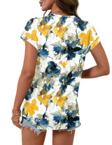 LOMON Womens Summer Tops Short Sleeve Shirts Cap Sleeve Tops Crew Neck Cute Trendy Tunic Blouses Dressy Casual Outfits 2026