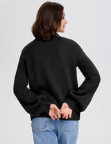 LOMON Cardigan for Women Lantern Long Sleeve Button Down Sweater Oversized Open Front Cardigan Sweaters Coats