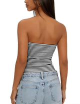 LOMON Summer Tube Tops for Women 2026 Y2k Sexy Going Out Crop Strapless Sleeveless Basic Fitted Bandeau Tank Top
