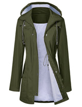 LOMON Raincoat Women Waterproof Long Hooded Trench Coats Lined Windbreaker Travel Jacket S-XXL