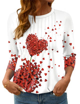 LOMON Women's 3/4 Length Sleeve Tops Crew Neck Dressy Casual Blouses Summer Tees Shirts