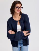 LOMON Cardigan for Women Lantern Long Sleeve Button Down Sweater Oversized Open Front Cardigan Sweaters Coats