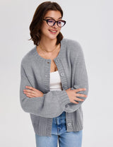 LOMON Cardigan for Women Lantern Long Sleeve Button Down Sweater Oversized Open Front Cardigan Sweaters Coats