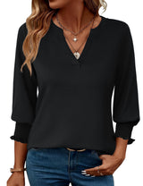 LOMON Women's 2026 Fashion Tops 3/4 Length Sleeve Business Casual Blouses Summer Tees Shirts S-4X