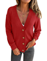 LOMON Women's Button Down Cardigan Sweaters Fall Long Sleeve Open Front Soft Cardigan Casual Loose Knit Coat Outerwear