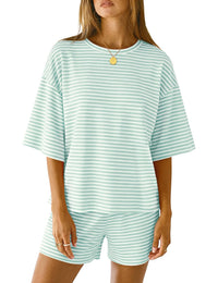 White Green Striped