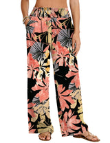 LOMON Womens Elastic High Waisted Palazzo Pants Casual Wide Leg Long Beach Vacation Trousers with Pockets