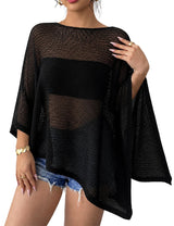 LOMON Womens Sheer Poncho Shrug Bolero Lightweight Knit Crochet Shrug Mesh Cover Up Summer 2026