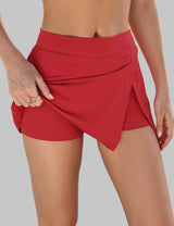 LOMON Mini Skirts for Women with Shorts Underneath Stretchy Bodycon Side Slit Sexy Y2K Club Date Night Going Out Outfits