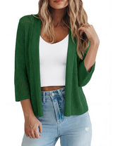 LOMON Shrug Cardigan for Women 3/4 Sleeve Casual Openwork Knit Sweater Tops Spring