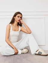 LOMON Womens Wide Leg Pants Travel Casual Lounge High Waist Flowy Palazzo Pants with Pocket Loose Spring Summer Clothing
