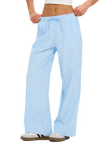 LOMON Striped Gingham Pants Women 2026 Spring Summer Pajamas Wide Leg Pj Lounge Boxer Bottoms Y2k Trousers with Pocket