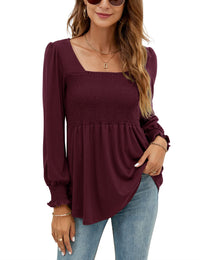 Wine Red Long Sleeve Shirts