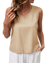 LOMON Womens Linen Crop Tank Top V Neck Tank Tops Sleeveless Cute Spring Summer Tops for Women 2026 Beach Vacation (XS-XL)