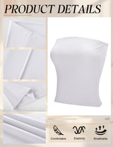 LOMON Summer Tube Tops for Women 2026 Y2k Sexy Going Out Crop Strapless Sleeveless Basic Fitted Bandeau Tank Top