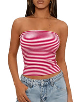 LOMON Summer Tube Tops for Women 2026 Y2k Sexy Going Out Crop Strapless Sleeveless Basic Fitted Bandeau Tank Top