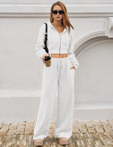 LOMON Women's Sweatpants Wide Leg Fleece Lined Sweat Pants Spring Winter Clothes 2026 Baggy Drawstring Joggers with Pockets