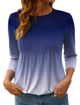 LOMON Women's 3/4 Length Sleeve Tops Crew Neck Dressy Casual Blouses Summer Tees Shirts
