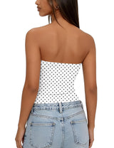 LOMON Summer Tube Tops for Women 2026 Y2k Sexy Going Out Crop Strapless Sleeveless Basic Fitted Bandeau Tank Top