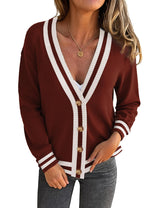 LOMON Women's Button Down Cardigan Sweaters Fall Long Sleeve Open Front Soft Cardigan Casual Loose Knit Coat Outerwear