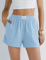 LOMON Linen Shorts for Women Summer Beach Casual Shorts Comfy Lightweight Vacation Cruise Outfits Lounge Pants with Pockets