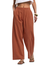 LOMON Cotton Linen Pants Women Wide Leg Palazzo Pants Beach Vacation Outfits Summer 2026 Flowy Clothes Trousers with Pockets