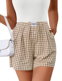 Light Brown White Plaid
