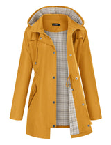 LOMON Women Waterproof Outdoor Hiking Raincoat Women Lined Rain Jacket Lightweight Hooded Jackets Trench Coats