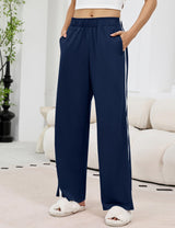 LOMON Womens Tear Away Pants Sides Full Open Sweatpants Double Slider Zip Off Post Surgery Pant with Pockets