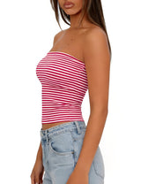 LOMON Summer Tube Tops for Women 2026 Y2k Sexy Going Out Crop Strapless Sleeveless Basic Fitted Bandeau Tank Top
