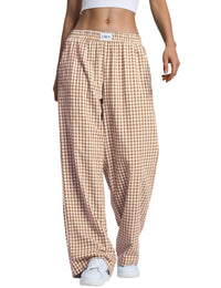 Light Brown White Plaid