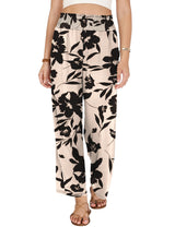 LOMON Womens Elastic High Waisted Palazzo Pants Casual Wide Leg Long Beach Vacation Trousers with Pockets