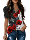 LOMON Spring Summer Tops for Women 2026 V Neck Puff Short Sleeve Tops Fashion Trendy Work Blouses Dressy Casual S-XXL