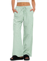 LOMON Striped Gingham Pants Women 2026 Spring Summer Pajamas Wide Leg Pj Lounge Boxer Bottoms Y2k Trousers with Pocket