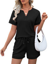 LOMON Womens Two Piece Sets Summer Lounge Sets Sweatsuit Shorts Set Casual Matching Sets
