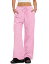 LOMON Striped Gingham Pants Women 2026 Spring Summer Pajamas Wide Leg Pj Lounge Boxer Bottoms Y2k Trousers with Pocket