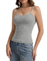 LOMON Womens Padded Cami Top Square Neck, Double Lined Camisole