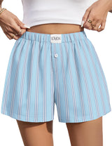 Lomon Womens Boxer Shorts Casual Summer Pajama Lounge Sleep Pj Gingham Plaid Shorts Y2K Beach Bottoms