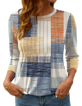 LOMON Women's 3/4 Length Sleeve Tops Crew Neck Dressy Casual Blouses Summer Tees Shirts