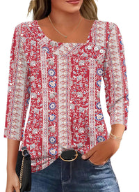 3-red Floral