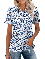 LOMON Womens Golf Polo Shirts Summer Short Sleeve 1/4 Zip Tops Moisture Wicking Casual Tennis Activewear with Pockets