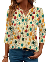 LOMON Womens Tops 3/4 Sleeve Botton Down Shirts Casual V Neck Tunic Blouses Pleated Fashion Summer Tees 2026 Trendy S-3XL