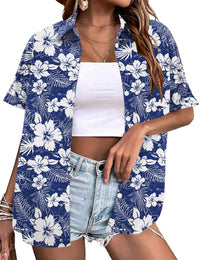 Navy White Floral