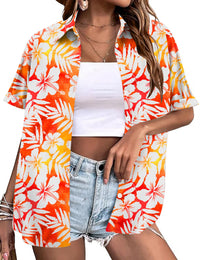 Orange White Floral